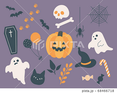 かわいいハロウィンイラストセットのイラスト素材