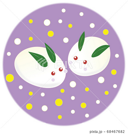 雪うさぎ イラスト 和風 のイラスト素材