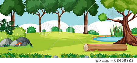 Blank landscape in nature park scene with many 68469333