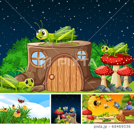 Set of different insects living in the garden 68469336