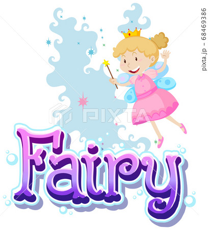 Fairy logo with little fairies on white background 68469386