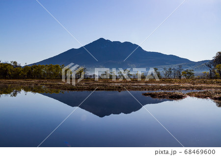 尾瀬・池塘に反射する燧ヶ岳 68469600