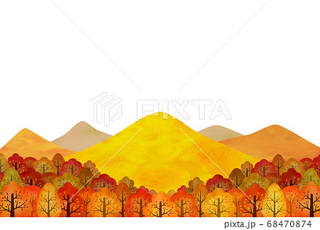 Mountain Autumn Leaves Autumn Watercolor Style Stock Illustration