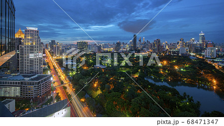 View point from roof top bar in hotel of Bangkok View point from roof top bar in hotel of Bangkok 68471347