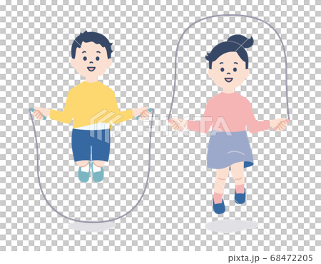 縄跳びをするこども 68472205