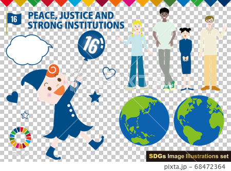 SDGs CMYK指定顏色(帶有色板)人插圖集 SDGs CMYK指定顏色(帶有色板)人插圖集 68472364