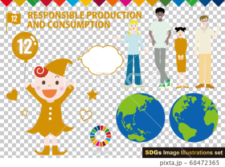 SDGs CMYK designated color (with swatch) person illustration set SDGs CMYK designated color (with swatch) person illustration set 68472365