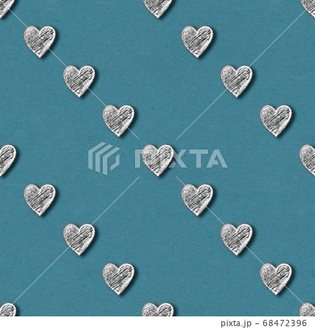 Silver hearts seamless pattern on old paper background 68472396