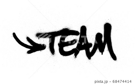 graffiti team word sprayed in black over white 68474414