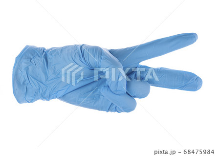 Blue latex medical gloves  isolated on white 68475984
