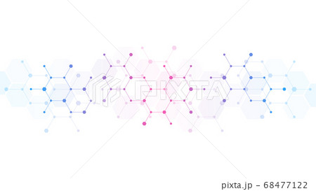 Abstract background of molecules. Molecular structures or chemical engineering, genetic research, innovation technology. Scientific, technical or medical concept. 68477122