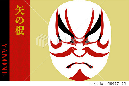 歌舞伎の隈取 矢の根のイラスト素材