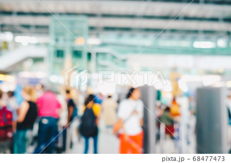 Abstract blurred crowd of passenger hurry up in 68477473