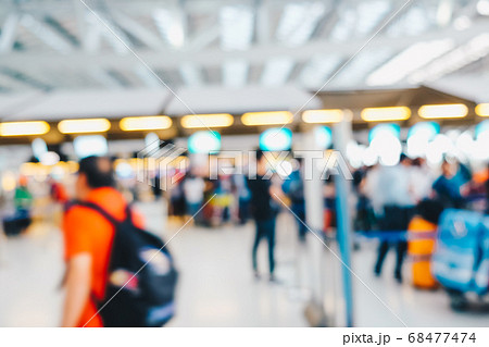 Abstract blurred crowd of passenger hurry up in 68477474