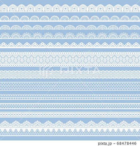 レース装飾のシームレスパターンブラシのセット 68478446
