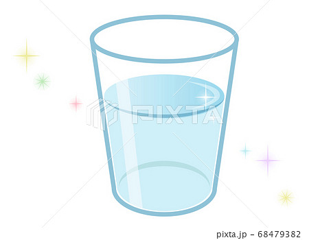 コップ一杯のお水 キラキラ綺麗なイメージのイラスト素材