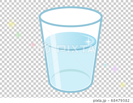 コップ一杯のお水 キラキラ綺麗なイメージのイラスト素材