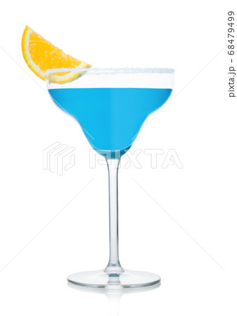 Blue lagoon summer cocktail in margarita glass Blue lagoon summer cocktail in margarita glass 68479499
