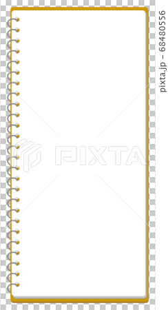 スケッチブック リングノート フレーム イラスト ※A4の三つ折りサイズ1ページ分 ベクター 68480556