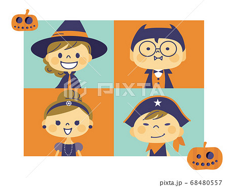 ハロウィンの子どもたち　リモート 68480557
