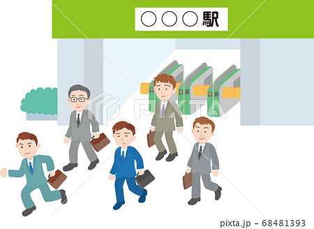 サラリーマンの通勤 68481393