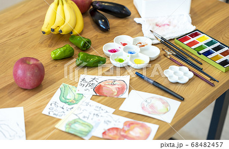 美しい日本の色を楽しむ!顔彩で絵手紙を描く。 美しい日本の色を楽しむ!顔彩で絵手紙を描く。 68482457