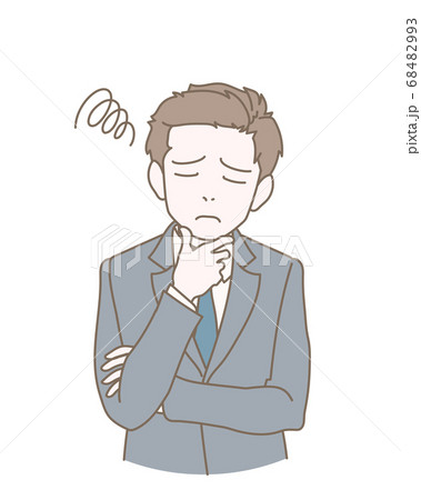 表情や仕草のセット ビジネスマン 困るのイラスト素材 表情や仕草のセット ビジネスマン 困るのイラスト素材