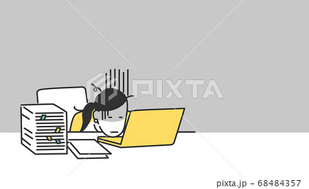 疲れているビジネスパーソンのイラスト素材 疲れているビジネスパーソンのイラスト素材 68484357