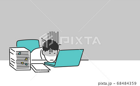 疲れているビジネスパーソンのイラスト素材 68484359