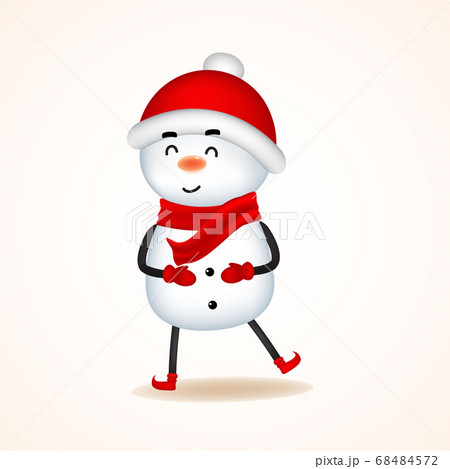 Merry Christmas! Snowman with Red Scarf. Merry Christmas! Snowman with Red Scarf. 68484572