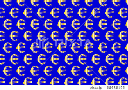 Golden euro on blue background Golden euro on blue background 68486196