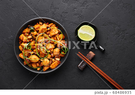 Kung Pao Chicken or Gong Bao Ji Ding at black slate table top 68486935