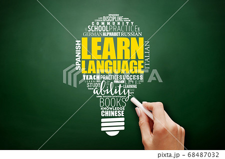 Learn Language light bulb word cloud collage Learn Language light bulb word cloud collage 68487032