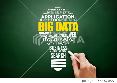 Big Data light bulb word cloud collage Big Data light bulb word cloud collage 68487055