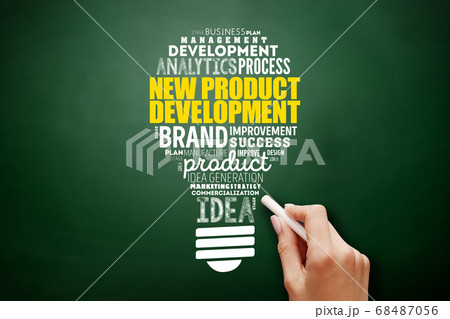 New product development light bulb word cloud New product development light bulb word cloud 68487056