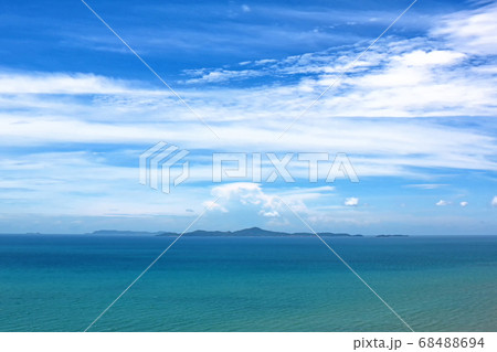 blue sky and blue sea. Beautiful nature of mountain and sea in summer vacation blue sky and blue sea. Beautiful nature of mountain and sea in summer vacation 68488694
