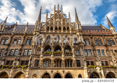 Rathaus or New Town Hall on Marienplatz square in Rathaus or New Town Hall on Marienplatz square in 68490439