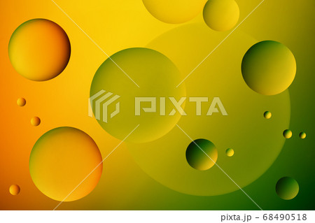 Oil drops on a water surface. Oil drops on a water surface. 68490518