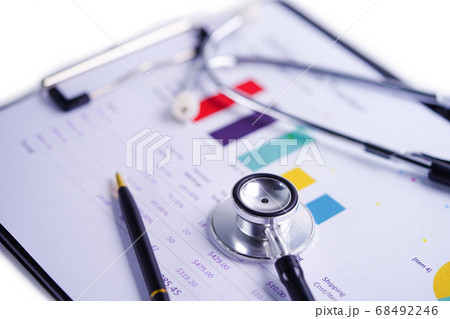 Stethoscope, Charts and Graphs spreadsheet paper,  68492246