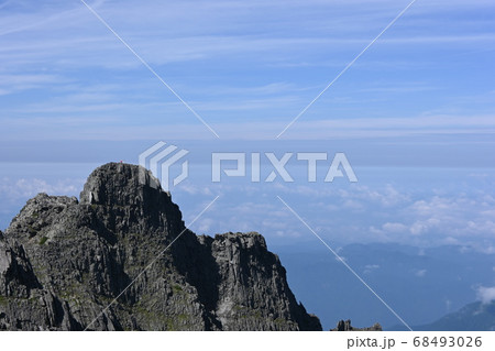 ジャンダルムから遠くを見る登山者 68493026