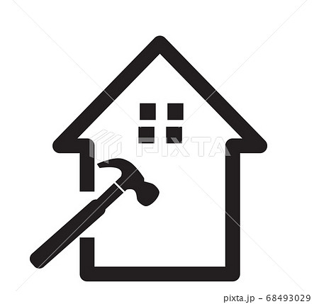 house repair on white background. house repair logo. home and hammer sign.  68493029