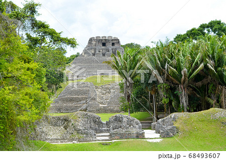 Xunantunich Archaeological Reserve. Historic ancient city ruins in Belize 68493607