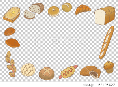 Rough Hand Drawn Bread Frame Color Stock Illustration