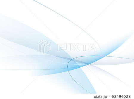 透明感のある青い曲線のグラデーションの背景イラスト 横位置のイラスト素材