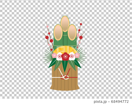 角松新年裝飾的插圖 68494772