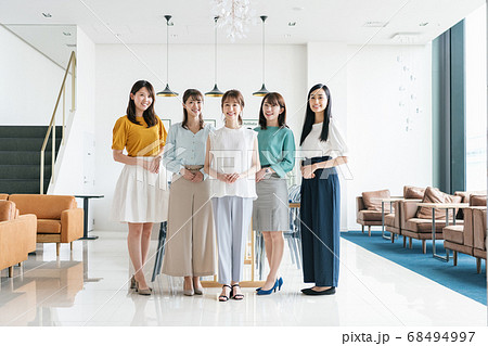 Group Portrait Of Female Employees Stock Photo
