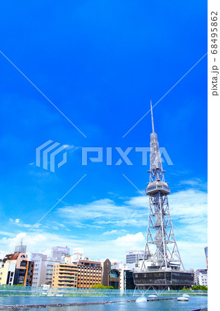 名古屋市、テレビ塔と水の宇宙船の風景 名古屋市、テレビ塔と水の宇宙船の風景 68495862