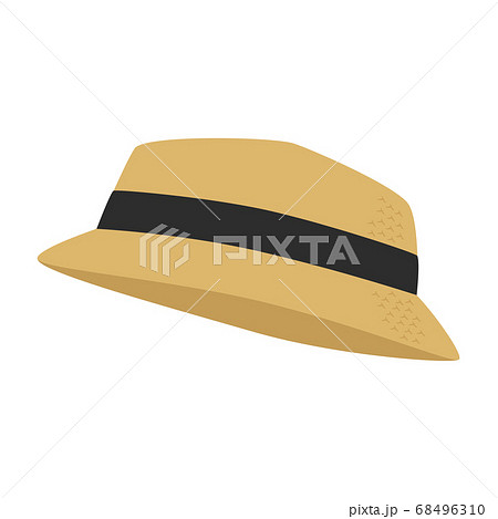 夏に日焼け防止にかぶる麦わら帽子のイラスト のイラスト素材