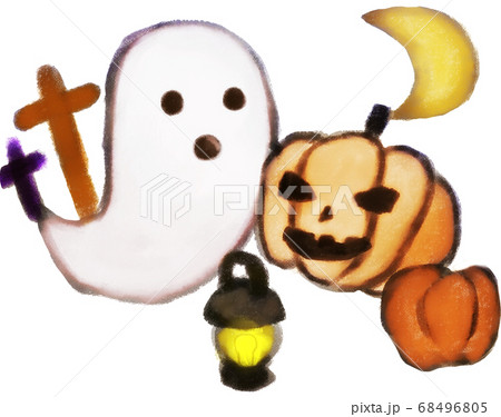 ハロウィン　ゴースト＆かぼちゃ 68496805