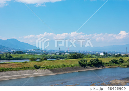 (山梨県-風景)富士川から見る甲府方面の風景2 68496909